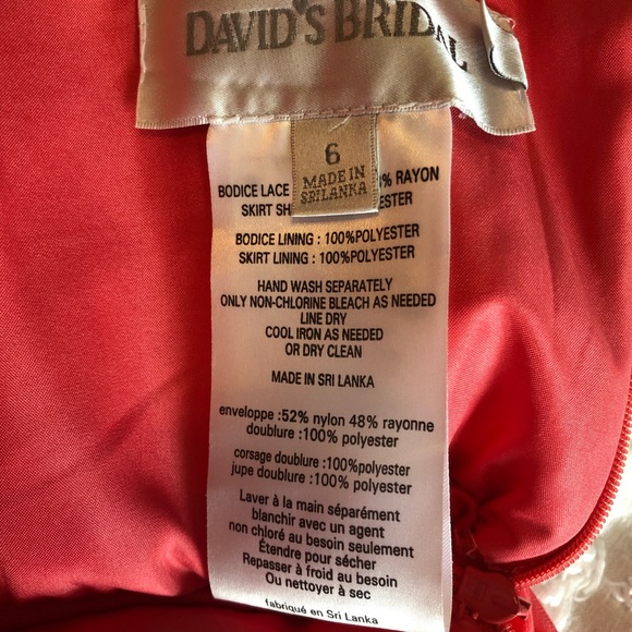 David’s Bridal one shoulder lace bridesmaid dress - Picture 2 of 2